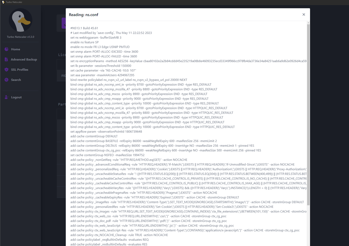 MickHilhorst's tweet photo. Working on an 'Advanced Backup' feature in #TurboADC to customize backups and make file analysis easy with a read-only option.
Formatting is still a bit off, but the technical parts work :).
#Citrix #NetScaler #GooseIT https://t.co/4EPlEbG4o2