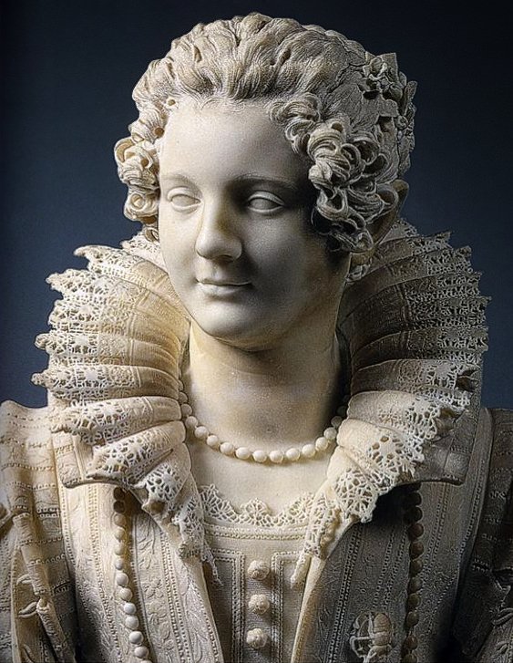 ¿Cómo transformar el mármol en tela? El escultor barroco Giuliano Finelli parece conseguirlo con el magnífico busto de Maria Duglioli Barberini (1626). Fíjense en la minúscula cuerda del collar... Esta obra maestra se conserva en el Museo del Louvre #FelizDomingo #art