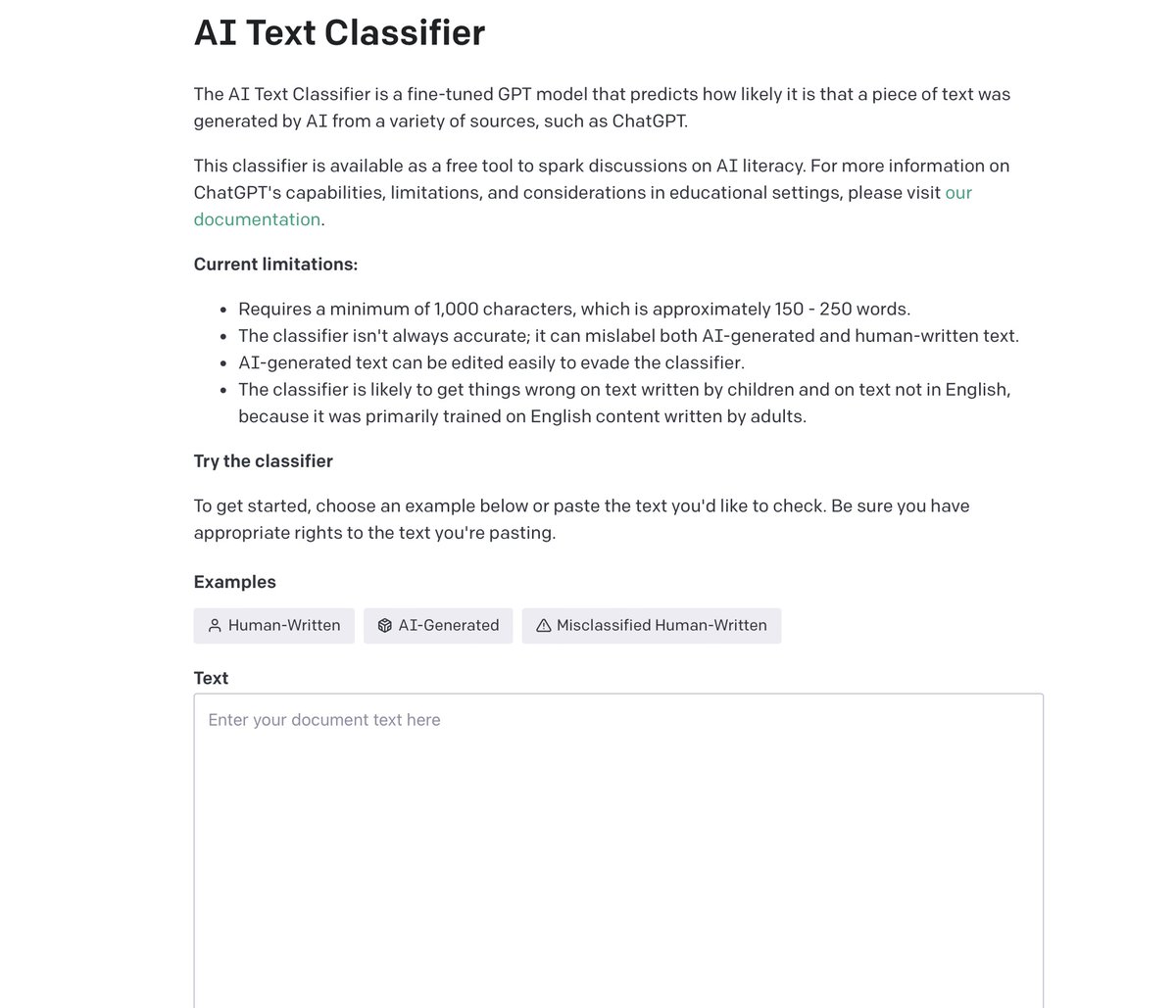 digprof's tweet image. So, in chase you want to check, whether that essay/assignment/text was written by a bot or a student, ChatGPT as a solution to the problem it created: 
platform.openai.com/ai-text-classi…
more info at platform.openai.com/docs/chatgpt-e…