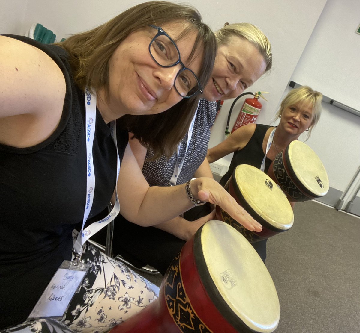 Getting our groove on at the drumming workshop at @AgsdUk #GSD #rhythm