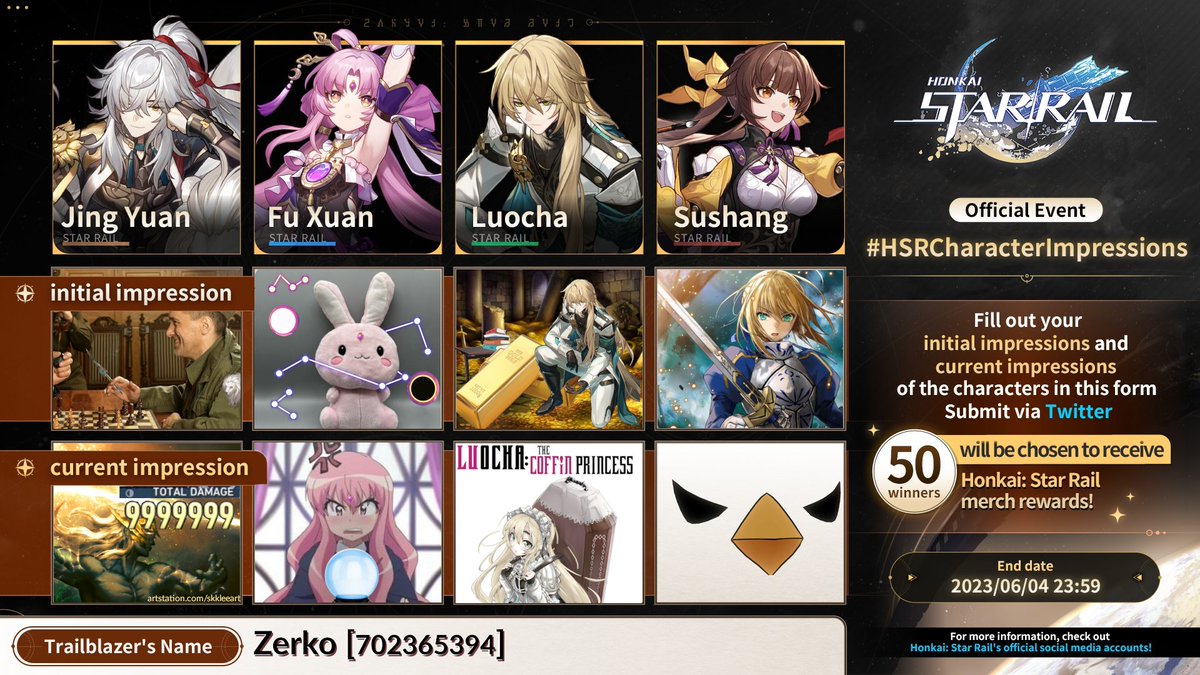 #HSRCharacterImpressions