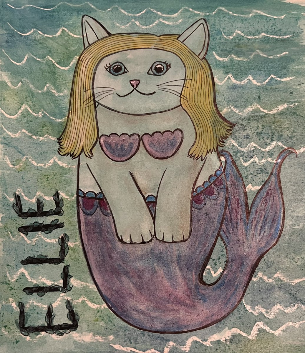 CreatingApril's tweet photo. I had a lot of fun with this one! Meet Ellie the Purrmaid!
🐈 💙🧜♀️
Now to finish another feline piece 🐾♥️
#painting #artist #madeinyork #madeinyorkshire #madewithlove #mermaid #cat #artwork #birthdaypresent https://t.co/yaKK0w4OYk