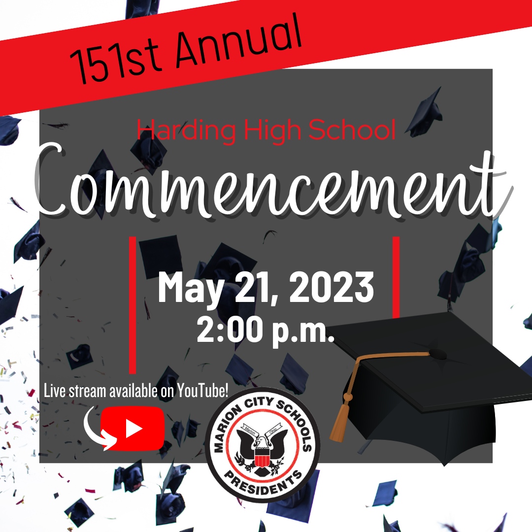 🎓 Today marks Marion Harding High School’s 151st Annual Commencement. Prexies, this is the first step into your future, and we wish you the best of luck in all you do. To tune in to the live stream, visit ➡️ tinyurl.com/2p92auyr. #WeRPrexies