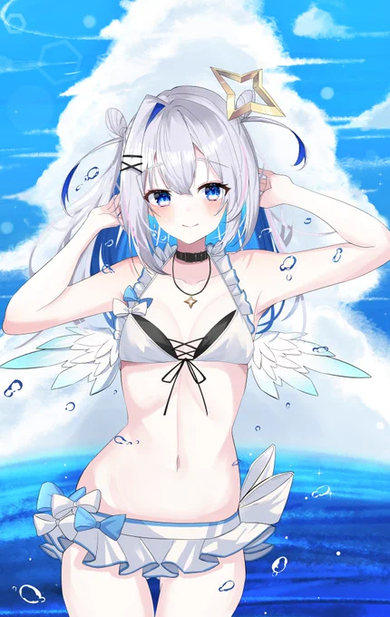  #暑いので水着絵で体温調節する