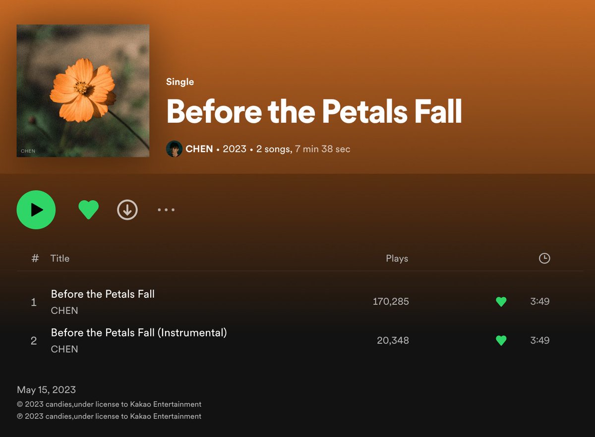 ForChenUnion's tweet photo. Before the Petals Fall by CHEN has reached 170,285 streams on Spotify!
Listen here:
⚡️https://t.co/lLpLYYgCWC
You can use our Spotify playlist too
⚡️https://t.co/gDfenXAnkD
#CHEN_BeforeThePetalsFall #BeforeThePetalsFall #꽃잎이지기전에 #CHEN #첸 #종대 @weareoneEXO https://t.co/FtlfJRZXEj