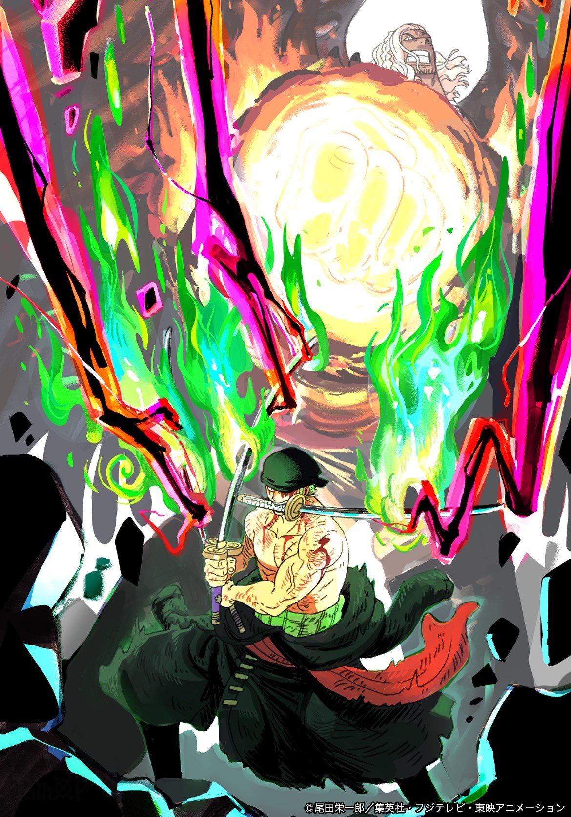 Artur Library of Ohara on Twitter "Official promo art of Zoro vs King by animator Midori