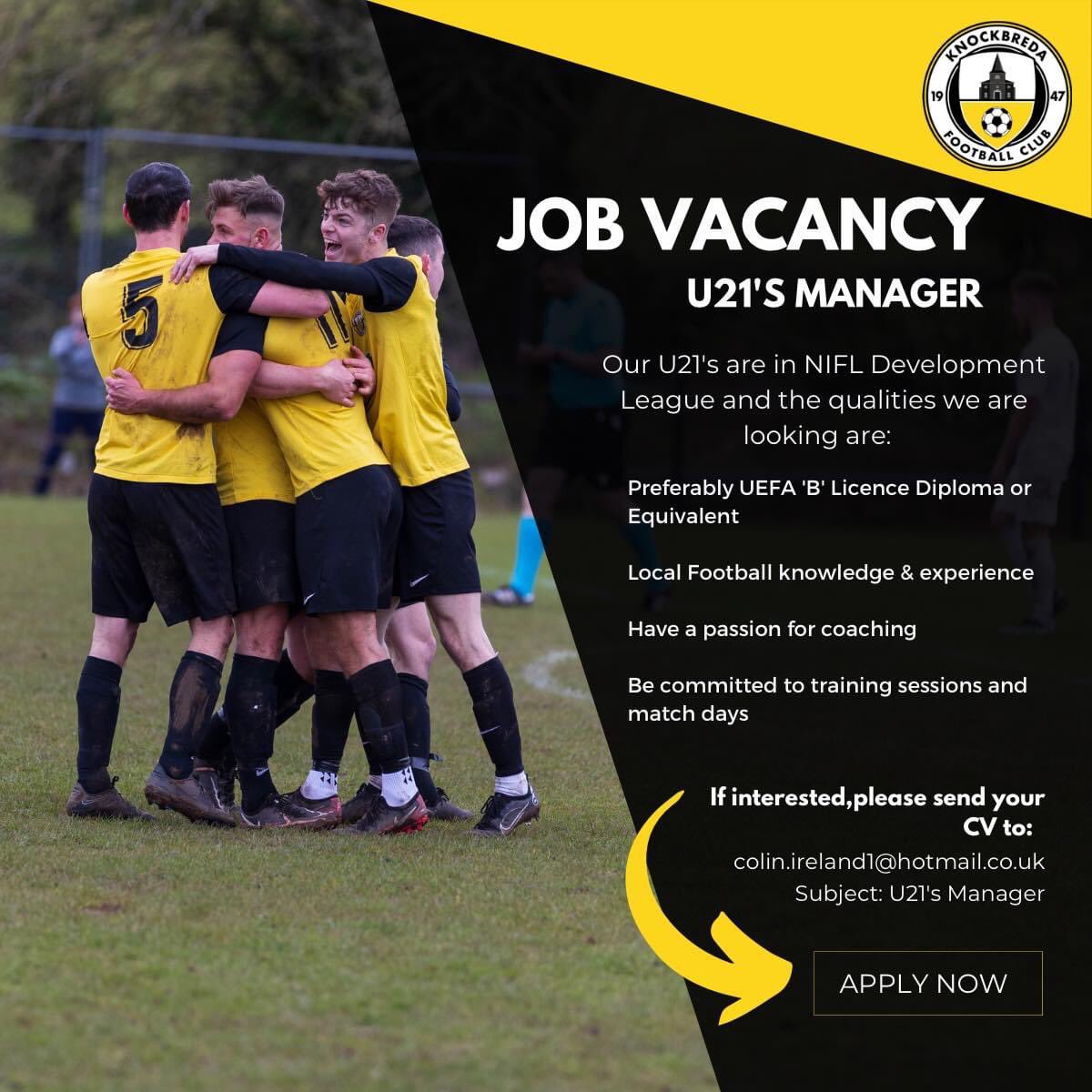 coaching vacancies Ireland/N.ireland tweet media