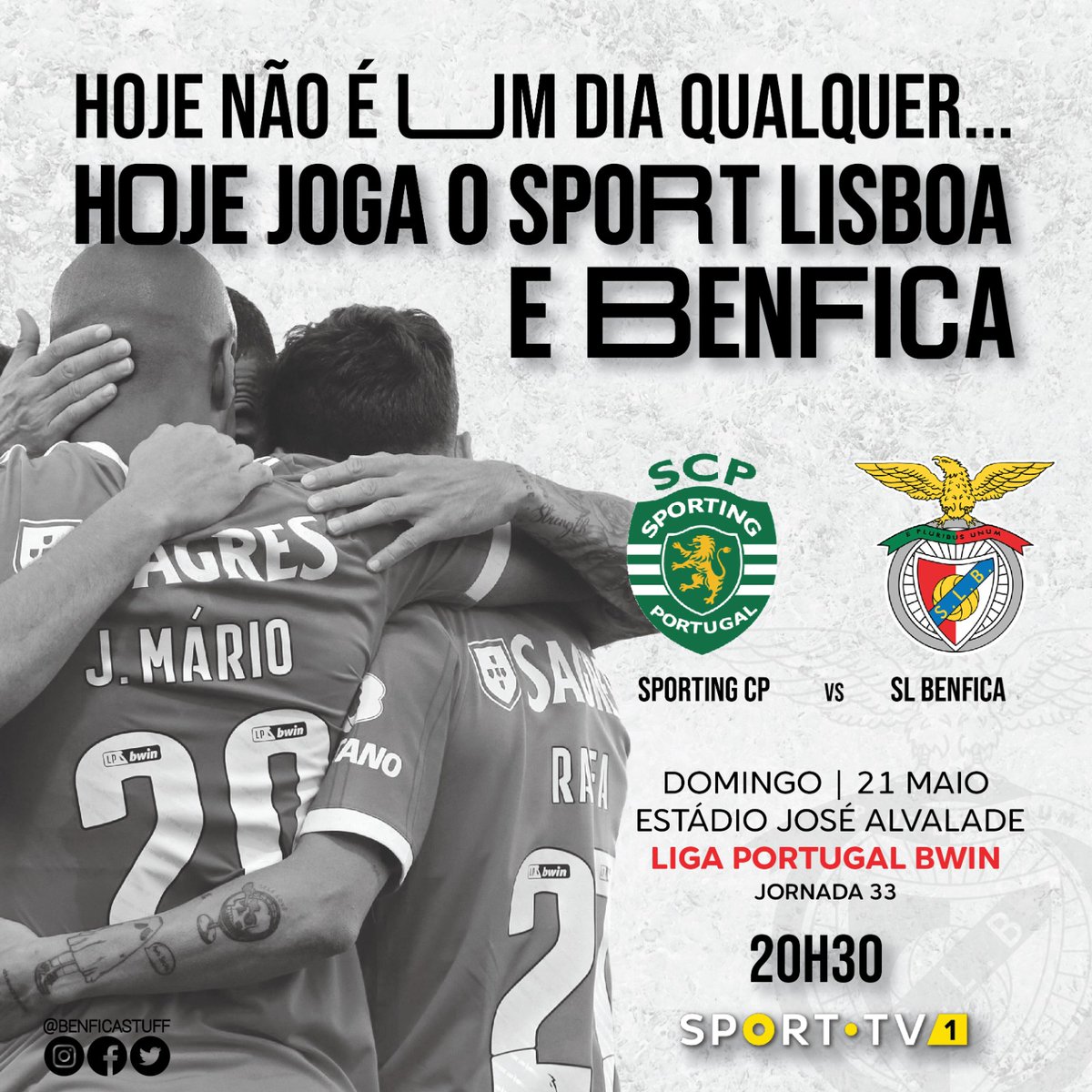 Hoje não é um dia qualquer... Hoje joga o Sport Lisboa e Benfica! #slblive