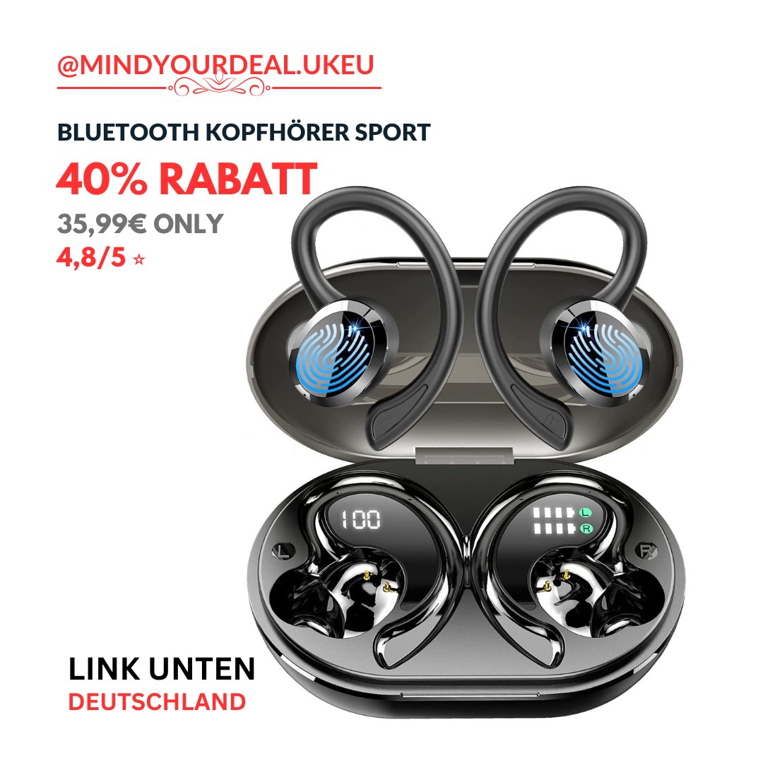 SurfingIndex's tweet photo. 35,99€ (40% off) on Bluetooth Kopfhörer Sport, In-Ear Kopfhörer
Deal (affiliate)- https://t.co/PvviumVl0D
#deal #sale #discount #offer #bluetoothkopfhörer #kopfhörer #earphones #earbuds #sportsearbuds #headphones #germany #deutschland #berlin #tech #follow https://t.co/P38hLdT2oM