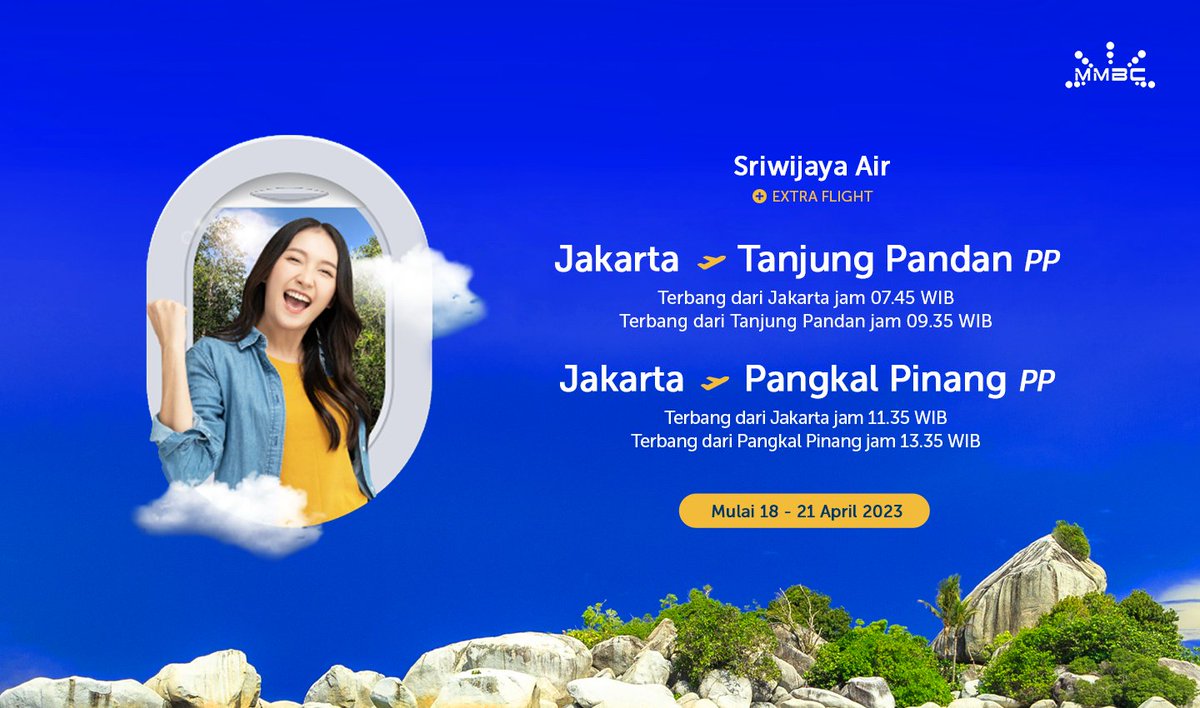 dirgaaantara_'s tweet photo. Mulai tgl 18 - 21 April 2023
Sriwijaya Air akan menyediakan penerbangan tambahan untuk rute tujuan Tanjung Pandan dan Pangkal Pinang dari dari Jakarta.

Pesan tiket Sriwijaya Air di MMBC https://t.co/AovEXdmlsz atau Download Aplikasi MMBC di PlayStore https://t.co/bijL1viXLy https://t.co/p9ZeqENOw8