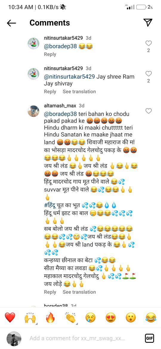 leftarmrightist's tweet photo. Hello @MumbaiPolice @MahaCyber1 @Cybercellindia this man from amravati is openly abusing Sanatan Dharma and Chatrapati Shivaji Maharaj.
Please take some strict action against him.
His Instagram username is "altamash_max" https://t.co/mBLTzJsnPU