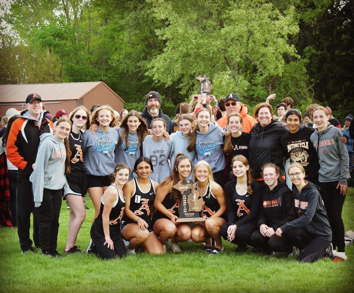 Congratulations to the girls track team for winnging the MHSAA Regional at Stockbridge. #Orangeandblack