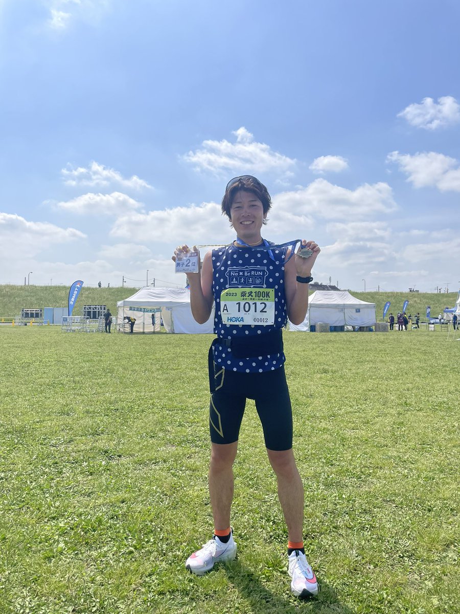 MT56148386's tweet photo. 【柴又100k】
6'43'03（2位）PB

昨年途中棄権したリベンジ果たせました。ただタイムと順位は想定外…💦

暑さによる影響もありますが上位に食い込めて良かったです。

次はマラソンに向け自分が一番望むサブ10（2時間10分切り）達成を成し遂げられるように頑張ります。

応援ありがとうございました！ https://t.co/a42ZTZenYz
