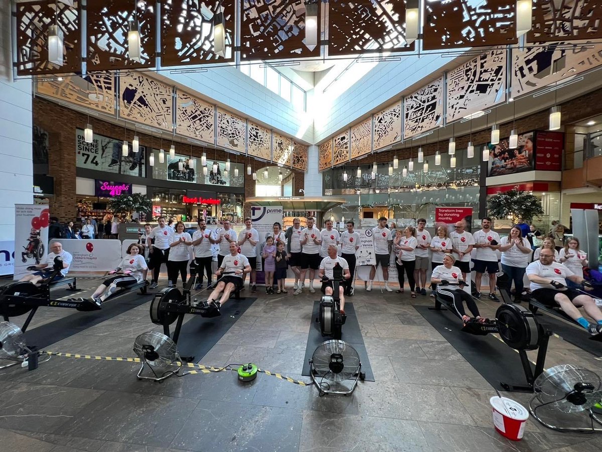 PrimeCharAccnts's tweet photo. We just completed an inspiring charity event, rowing from Birmingham to Venice in 24 hours at Touchwood shopping Centre. Thanks to our incredible community, we surpassed our goal of £10,000 and raised a staggering £12,000 for @Bham_Childrens https://t.co/Ea4pMVZYqa