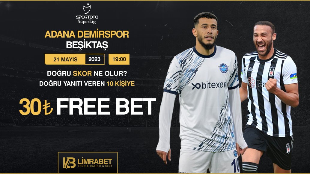 🎁 Adana Demirspor - Beşiktaş karşılaşmasının maç skorunu doğru tahmin eden üyelerimize 30₺ #FREEBET!

⚡️ YATIRIM ŞARTSIZ!

📌 Hesabımızı takip edip, gönderiyi RT'le
📌 3 arkadaşını etiketleyip kullanıcı adınla beraber tahminini yaz

📲 bit.ly/limrabetgiris
