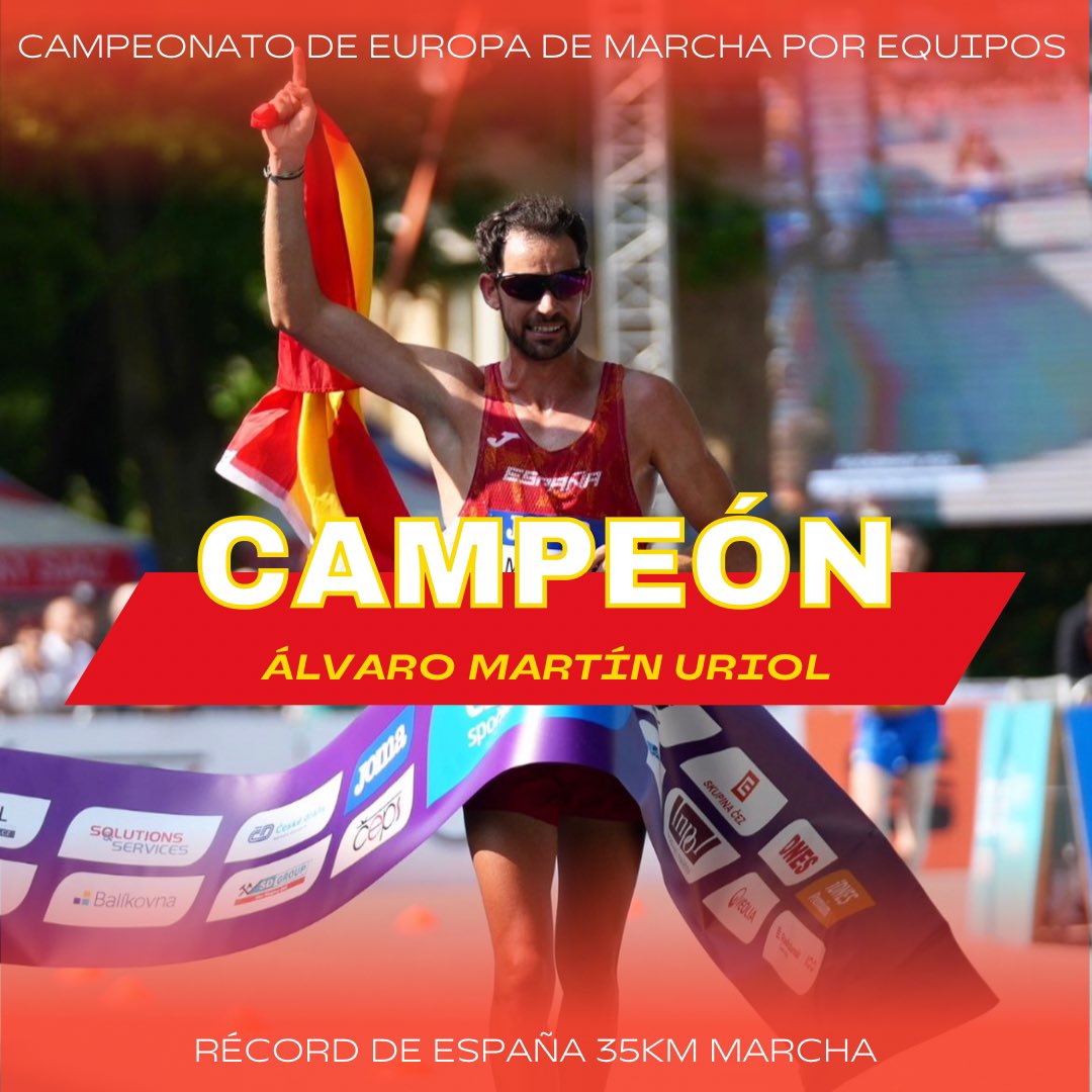 ÁLVARO MARTIN VENCE EN LOS 35KM MARCHA DEL CTO DE EUROPA DE MARCHA POR EQUIPOS

El marchador del Capex se impone en los 35km marcha con gran poderío, logrando el Récord de España de la distancia. Por equipos, se proclaman Campeones de Europa! Felicidades a Álvaro y sus compañeros