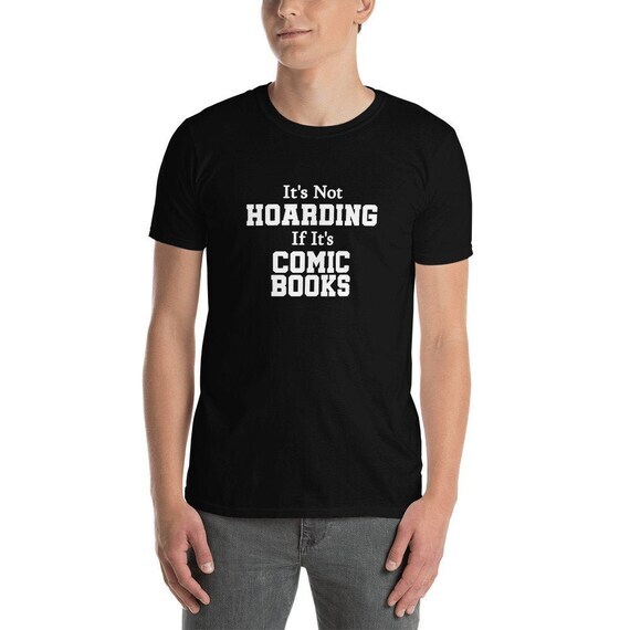teeblr's tweet photo. Comic Book Collecting T-Shirt / It's Not Hoarding If It's Comic Books Tee / Black or Navy Blue by PicksPlaceGifts https://t.co/UkH3SOFevh https://t.co/2RpmldzPlN