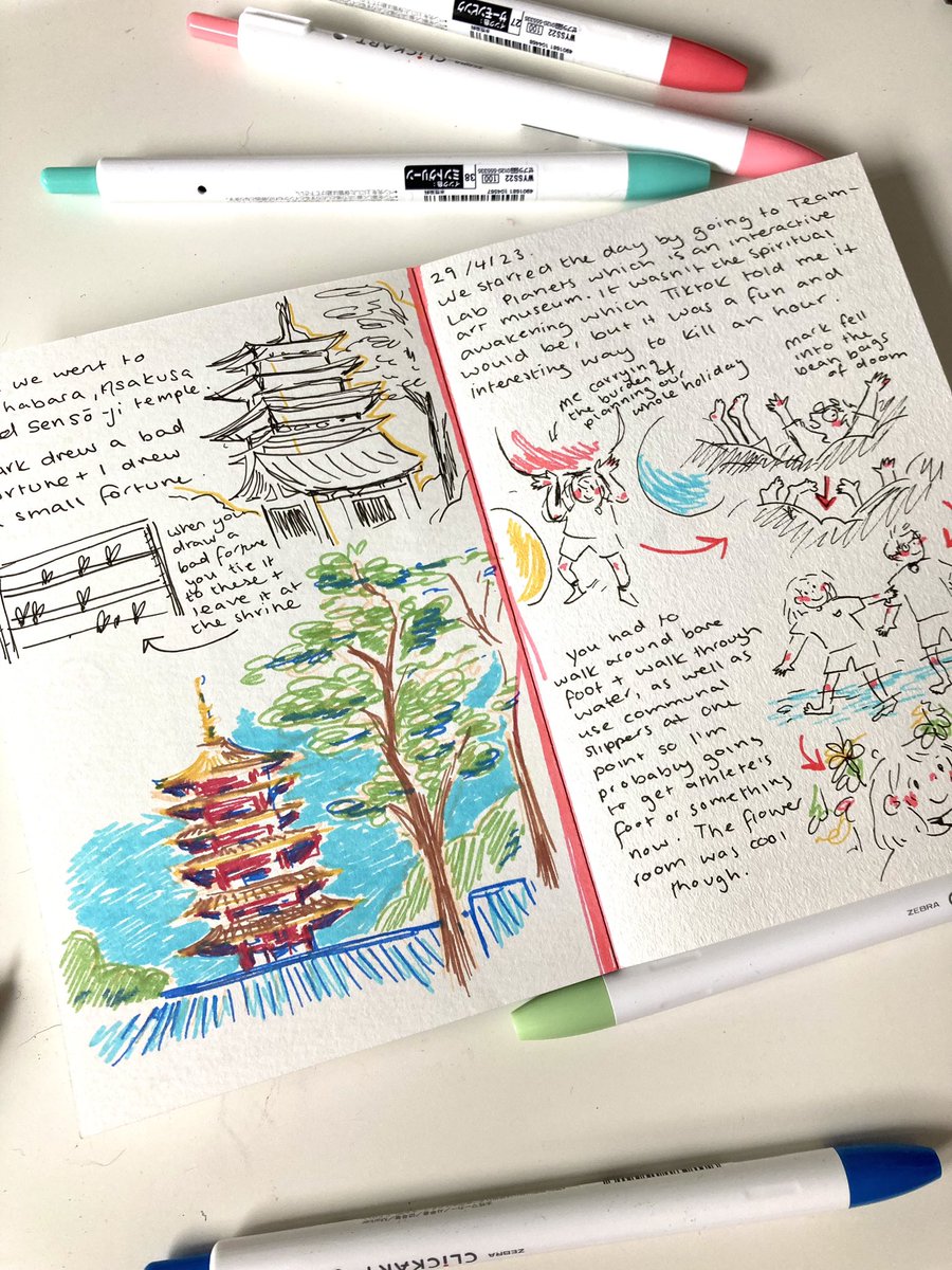 eriberart's tweet photo. I kept a travel journal while in Japan and here are a few pages! https://t.co/AGZfvPuXU8