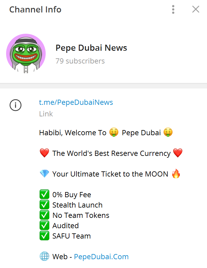 Pepe Dubai (@thepepedubai) on Twitter photo Habibi, Welcome To π€ Pepe Dubai π€
π Make Sure To Join Our Telegram Group & Channel -> t.me/ThePepeDubai
π₯ Starting MC $3k
π₯ Massive Marketing
π₯ Top YouTubers
π₯ Top Twitter Guys
π₯ Call Channels
π Don't Forget to Follow Us on Twitter
<a href="/ThePepeDubai/">Pepe Dubai</a>
#PepeDubai Habibi, Welcome To π€ Pepe Dubai π€
π Make Sure To Join Our Telegram Group & Channel -> t.me/ThePepeDubai
π₯ Starting MC $3k
π₯ Massive Marketing
π₯ Top YouTubers
π₯ Top Twitter Guys
π₯ Call Channels
π Don't Forget to Follow Us on Twitter
<a href="/ThePepeDubai/">Pepe Dubai</a>
#PepeDubai