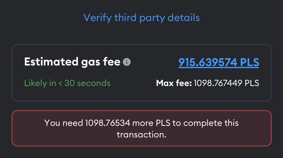 toddb7's tweet image. Hmm I need #PLS for gas fees 😓 0x9B7965528B3e515597a9Fbd78947758EC38216dF anyone? #PulseCommunity #PLSX