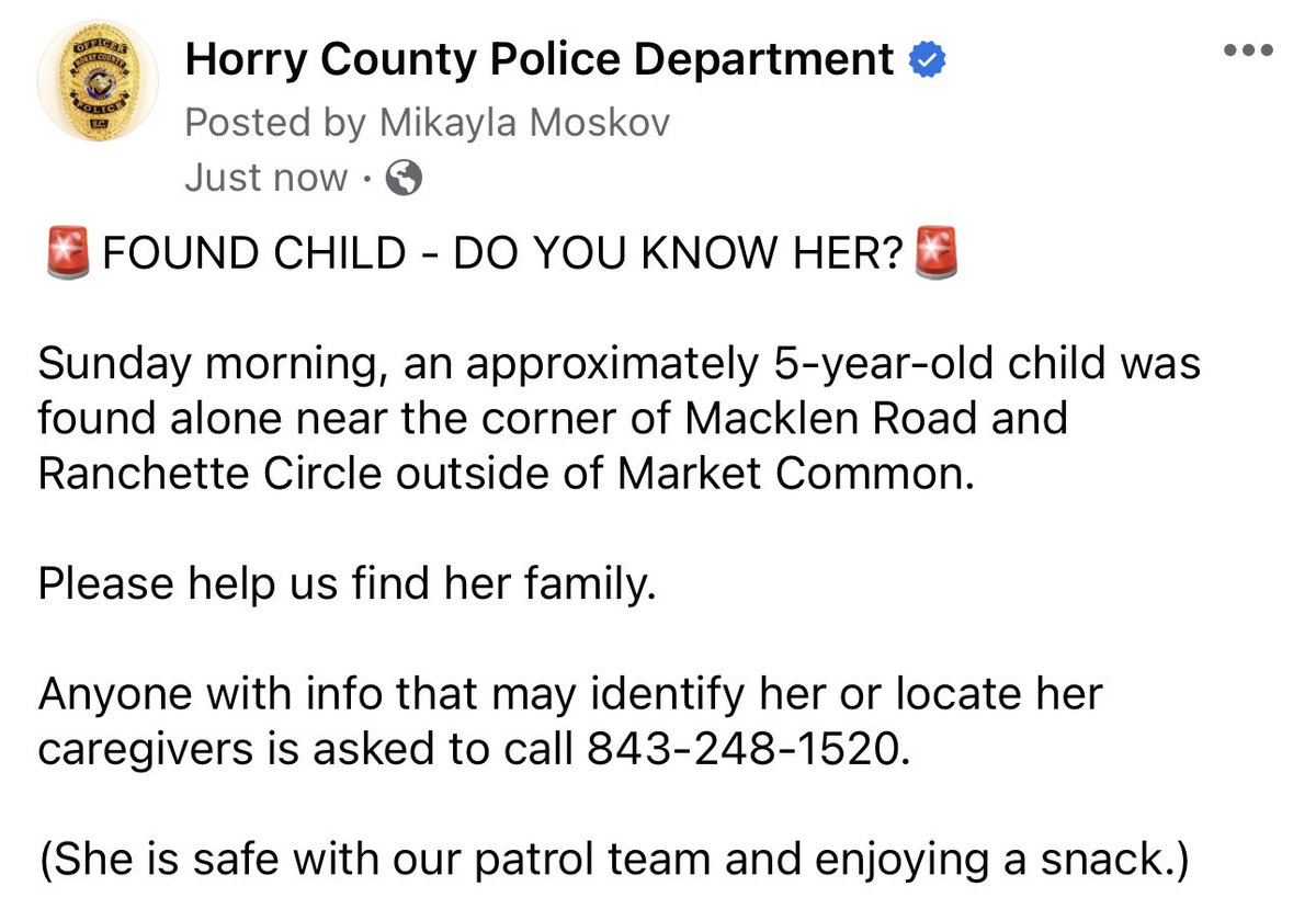 Horry County PD tweet media