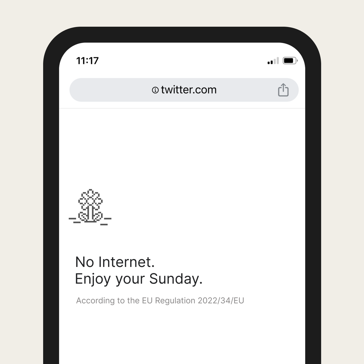 European country but the Internet is off on Sundays as well as shops