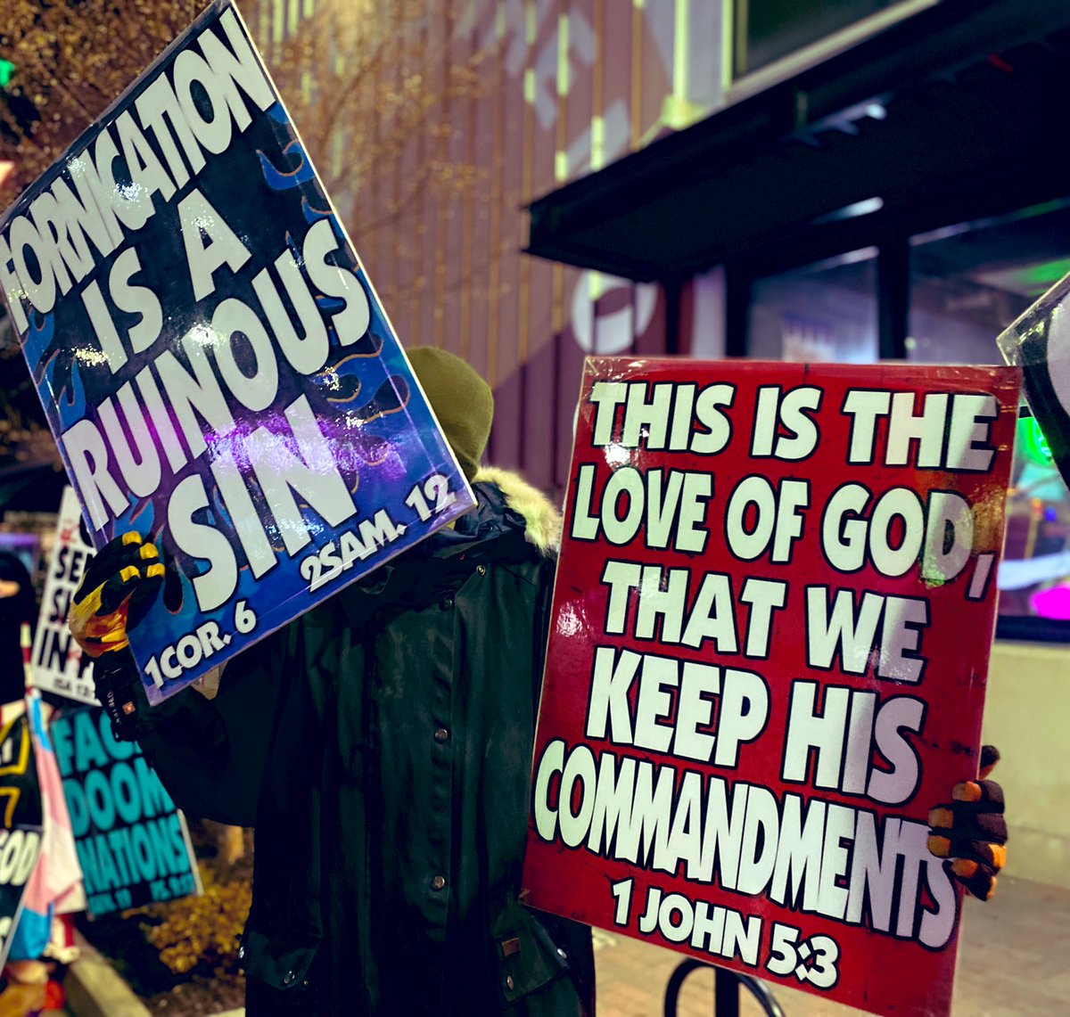 WBCTrumpet's tweet photo. @TomiLahren It’s because the nature of proud sin is to push it on your fellow man and demand it be treated as something holy and righteous. Like old Sodom and Gibeah. #WBCSigns told you they would never be satisfied. It’s the nature of ruinous sin and a deeply corrupted people. #MournForSin https://t.co/VxlbGwCbIm