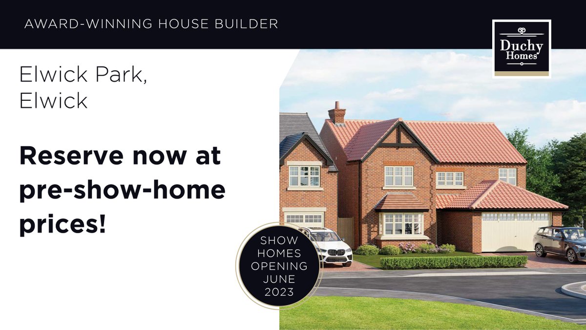 duchyhomes's tweet image. Elwick Park show homes will open next month!
To reserve a new home at pre-show-home prices, act now.
Book an appointment with our sales executive to discuss your dream 3-bedroom or 4-bedroom home in this sought-after area.
bit.ly/45ajMyJ
#Elwick #NewHome #ShowHome