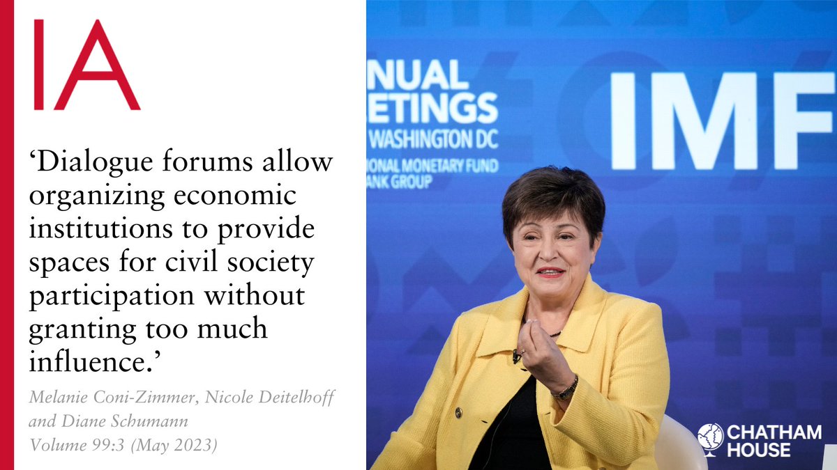 IAJournal_CH's tweet photo. What purpose do dialogue forums serve in international organizations?

Through an analysis of the World Bank and the IMF, @MConiZimmer, @Ndeitelhoff and @dia_schu explore this in their #openaccess article. Read 👉 https://t.co/HMS36rIpOE https://t.co/ek4WEX4X4Q