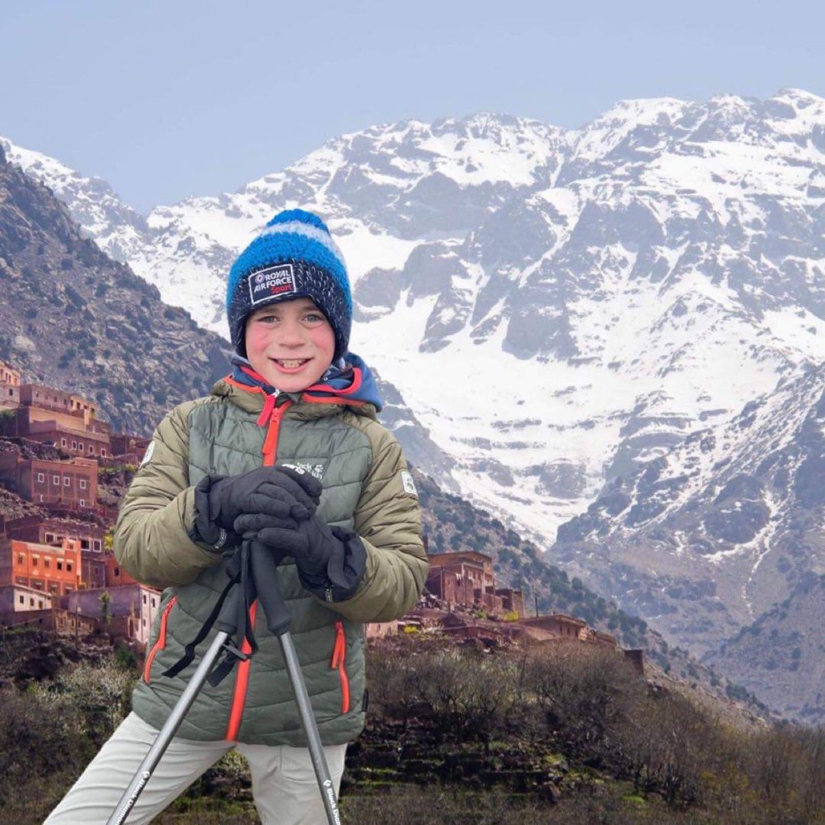Dunkirk_1940's tweet photo. Calling all the amazing Millionaires🗣️
My 9yr old son has raised £110k for charity. This week he climbs the highest mountain in North Africa @ 13,670 feet!
He asked me if anyone is cool enough to sponsor him £1 for every foot he’ll climb?
#DontAskDontGet🤷‍♂️
https://t.co/YE6fPIB6Qi https://t.co/Mw7ciycnIZ