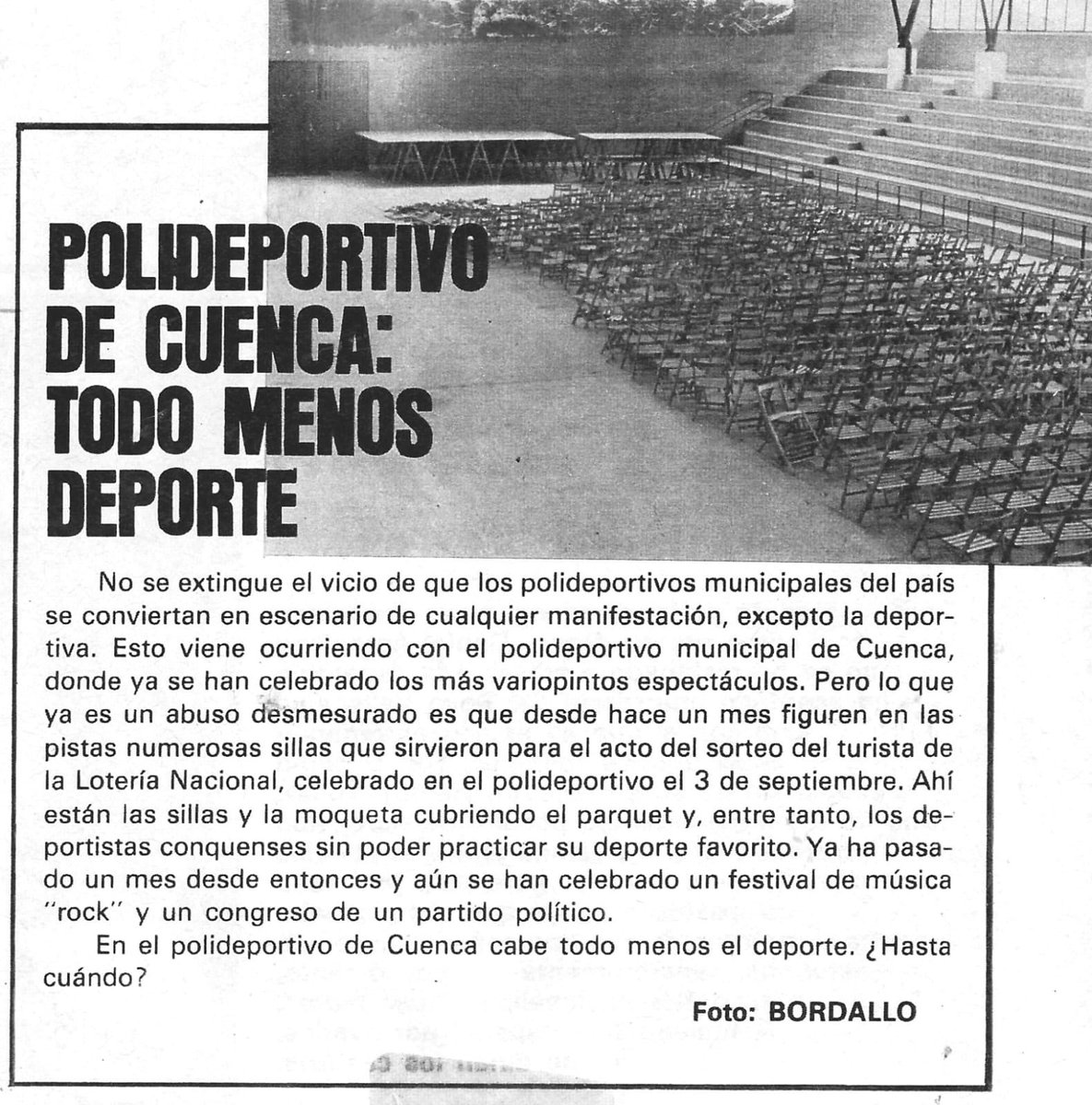 luisjagarmi's tweet photo. En Cuenca debe ser una tradición destrozar las instalaciones deportivas para otro uso que no es para lo que fueron construidas. Esto salía en la revista Don Balón en 1977 y que firmaba el amigo JV Ávila. Nada hemos evolucionado desde entonces. https://t.co/CwPfNkb6YF