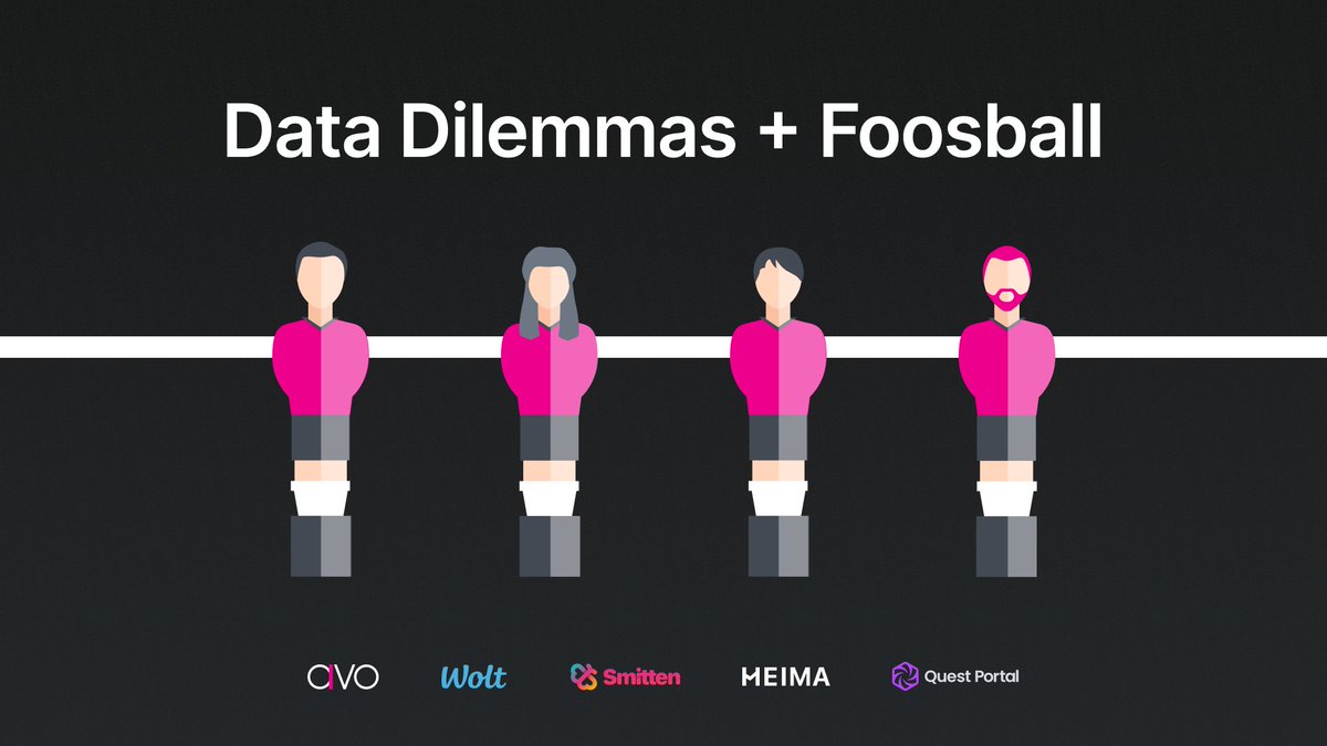 📣 Ready for some Data Dilemmas and Foosball? Don’t miss our event at Iceland Innovation Week! 🗓

Expect engaging stories from data pros from <a href="/woltapp/">Wolt</a>, <a href="/questportal_app/">Quest Portal</a>, <a href="/SmittenDating_/">Smitten - Dating app</a> and HEIMA

🧵👇