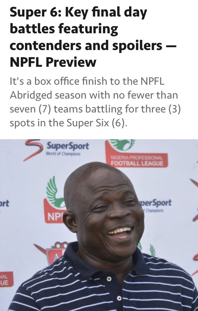 D_WarEagle's tweet photo. It's a SUPER SUNDAY in the #NPFL and e sure me d!e the Oracle is relishing this clash between @oluyolewarriors and Finidi George’s @EnyimbaFC, his ex. He gets to decide his ex’s fate today. #3SCENY

More: https://t.co/STwx8TqUbJ https://t.co/m3jv02gUY7