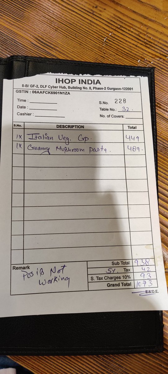nitspads's tweet photo. @IHOP @IHOPIndia sharing my last evening experience.
Offered a fake bill with tax for my meal. Payments are taken on personal UPI id of Ops Manager.
When inquire told that this is BAU
Later when we raised this, surprising both POS and Micros started working. Attaching both Bills https://t.co/AWCnCjhq9G