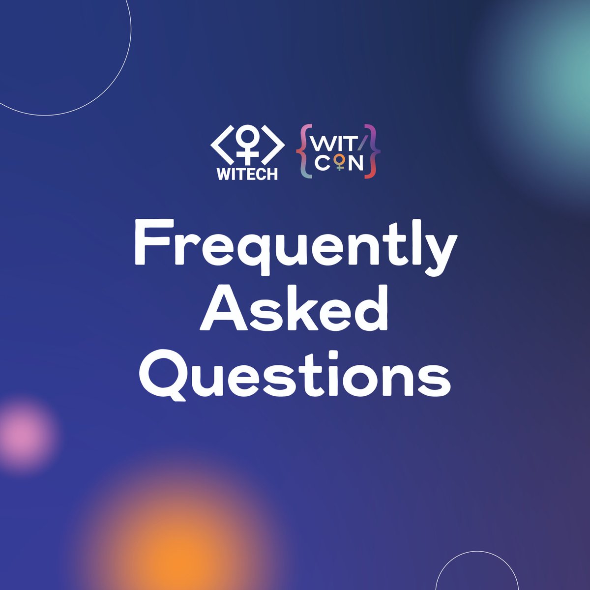 witechorg's tweet photo. You may have questions, so we’ve got answers! 😉
WiTCon 2023 is fast approaching! Here are answers to some frequently asked questions to help you get ready for this exciting event! 💜
Register for WiTCon at https://t.co/UxwnOotbYo 🤩
#TakingCTRL #WiTCon2023
#WiTech2023
(1/2) https://t.co/MVp6sbEBmS