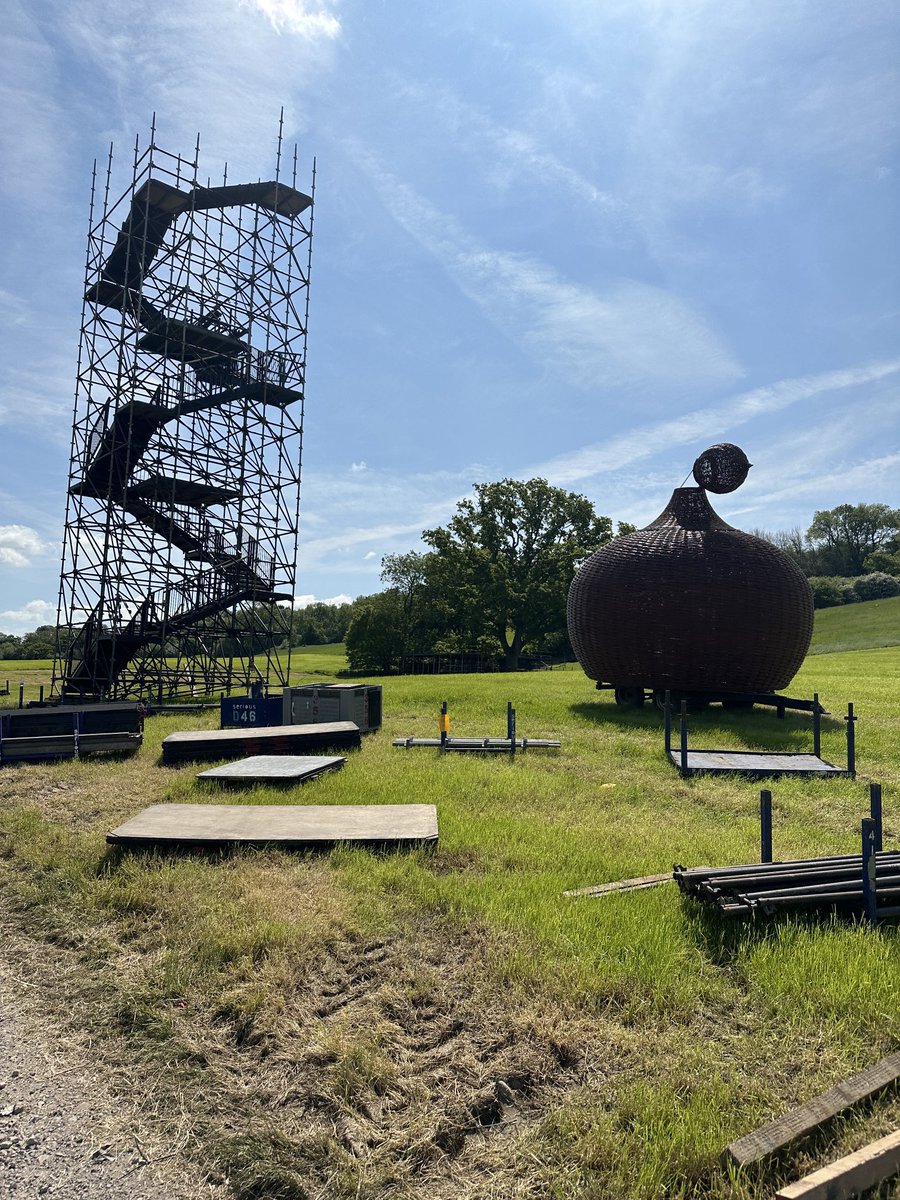 SharpeofPilton's tweet photo. Stages are up, Co-op is built ! Only a few more pics before I can’t post anymore, don’t want to spoil any surprises… ;-) #worthyfarm #glastonbury2023 https://t.co/nWLwqgBa0f