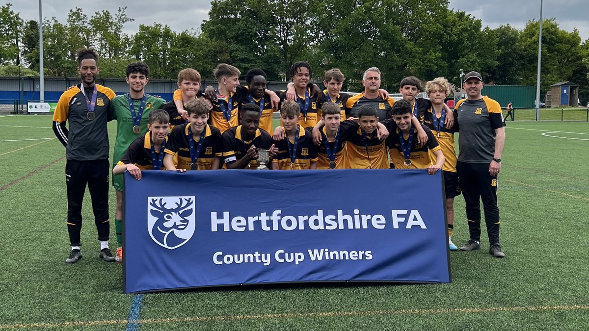 HertfordshireFA's tweet photo. Congratulations to the Winners of the U14 Boys Cup 2023 - Cheshunt Youth! 🏆 https://t.co/aJbNVxEbap