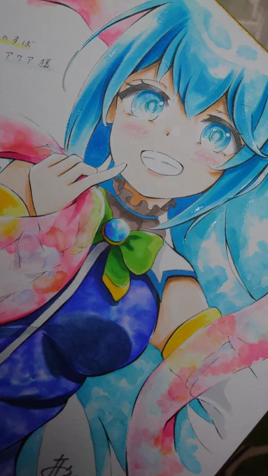 お絵描き投稿  駄女神描いたーーー   「迷った末に出した答えはどちらを選んでも後悔するもの。どうせ後悔するのなら、今が楽ちんな方を選びなさい。」 アクア様の教えを置いていきます。 #アナログ絵 #イラスト #この素晴らしい世界に祝福を!