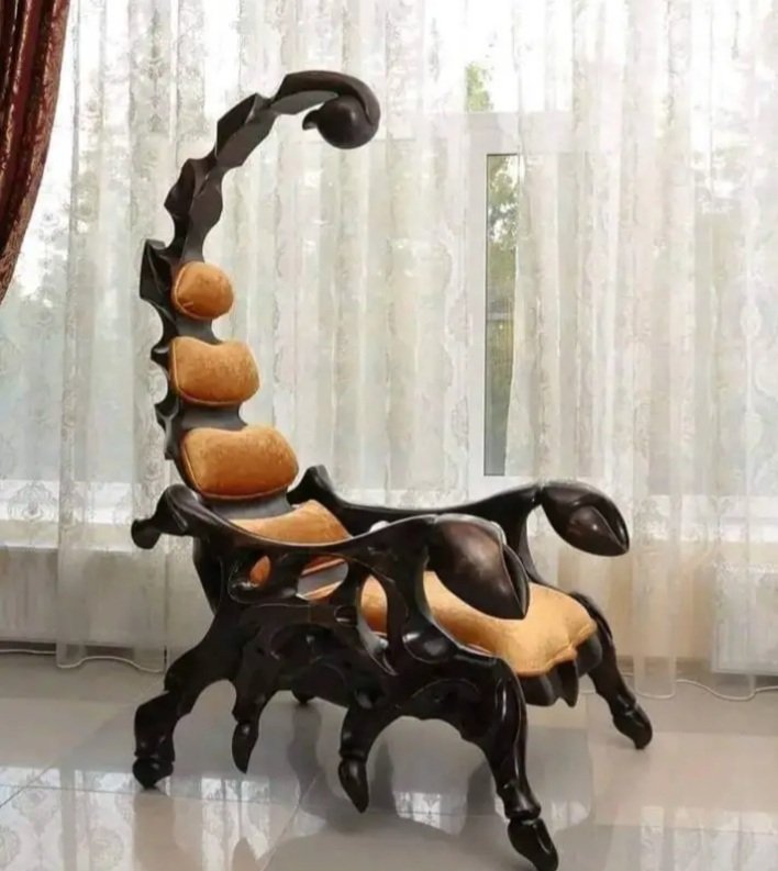 NO STING IN THE TAIL-At the very cutting edge of furniture design comes the Scorpion Chair. Forget the Parker Knoll type recliner,leading oesteopaths are giving this decor life saver a double thumbs up and heartily recommending it to sufferers of lower back & intestinal disorders
