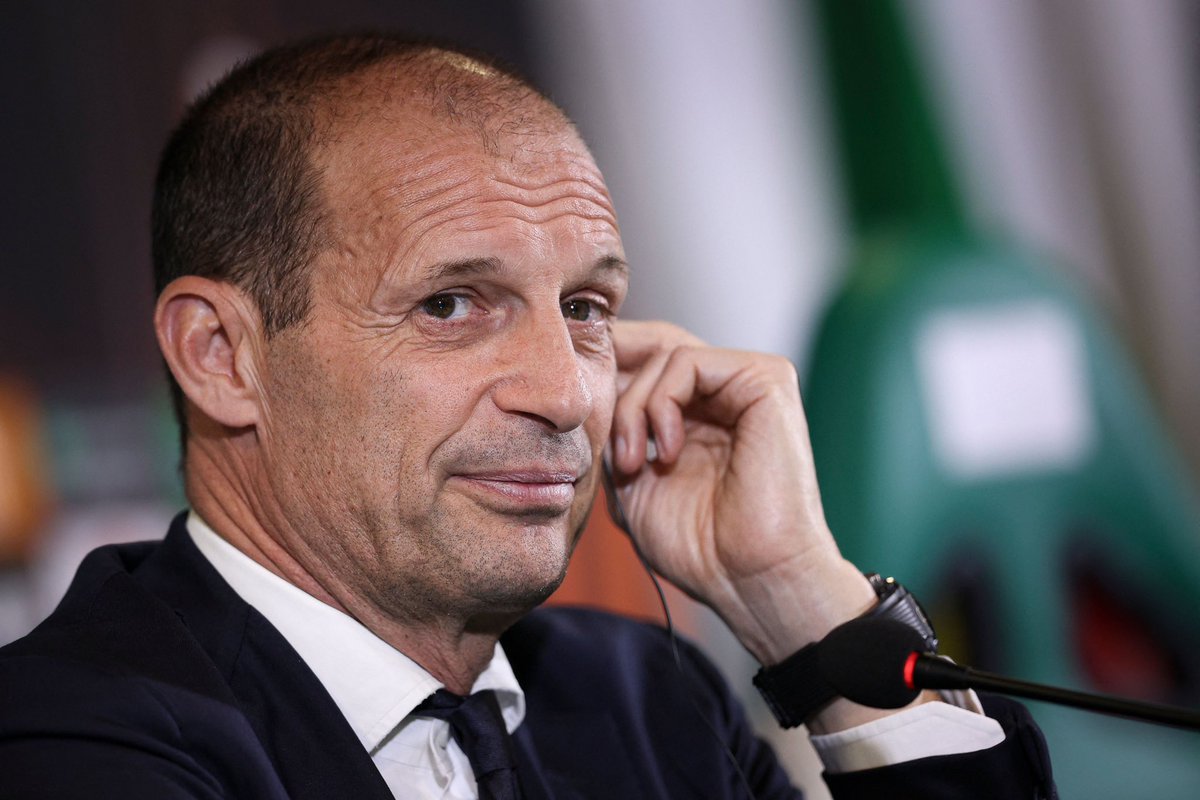 FabrizioRomano's tweet photo. Massimiliano Allegri on his future: “I’m staying here at Juventus, 100 per cent — I’m under contract here. After that, it’s not up to me to decide”. ⚪️⚫️ #Juventus

Meanwhile, club waiting for green light from Napoli to complete appointment of Cristiano Giuntoli as new director. https://t.co/IkkEann6EL