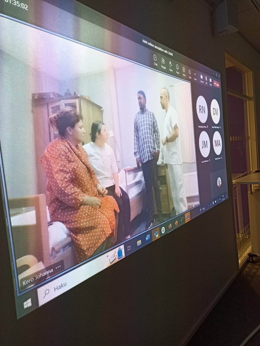 JalonenJohanna's tweet photo. Co-teaching vol 2 between @UABBarcelona and @SatakunnanAMK: we tested #GNurseSIM project’s scenarios through TEAMS- it worked well🙌🏼 #CulturalSensitivity #GerontologicalCare #Nursing https://t.co/UmMqS6Ex9m