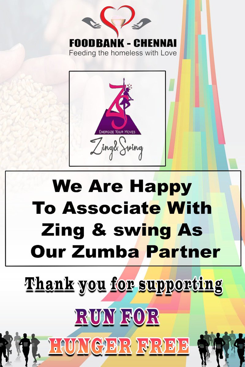 snehamohandoss's tweet image. Thank you Zing&amp;amp;Swing for supporting our initiative #RUNFORHUNGERFREE awareness run on world hunger day May28th. We are happy to have you on our board as #Zumba Partner.