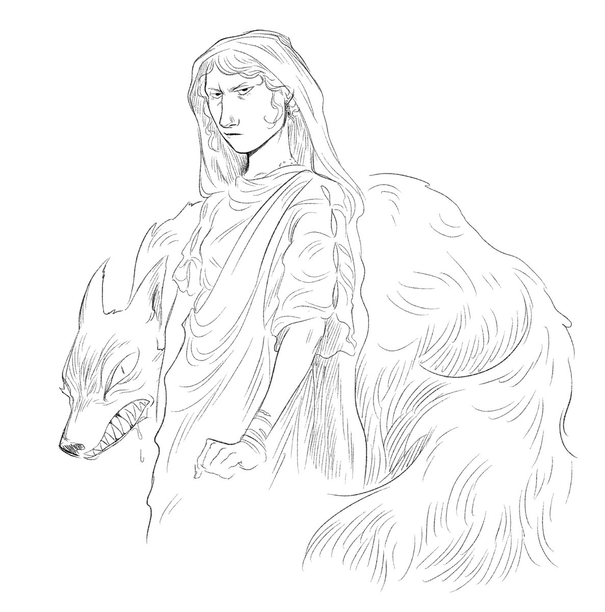 Quintilia and the wolf #oc #ocart #ancientrome