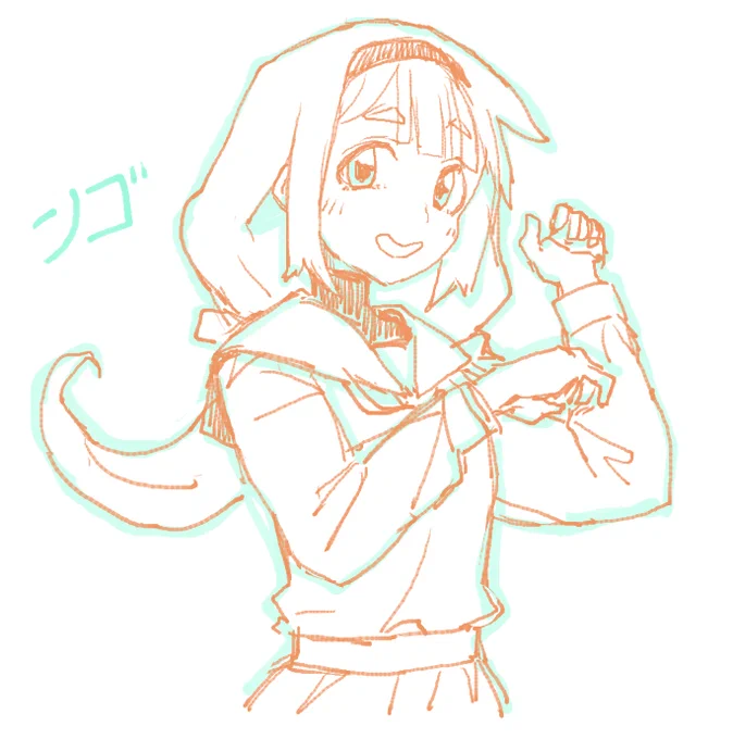 うろおぼえでンゴちゃん書いたら違う人になったンゴ  #描くンゴ