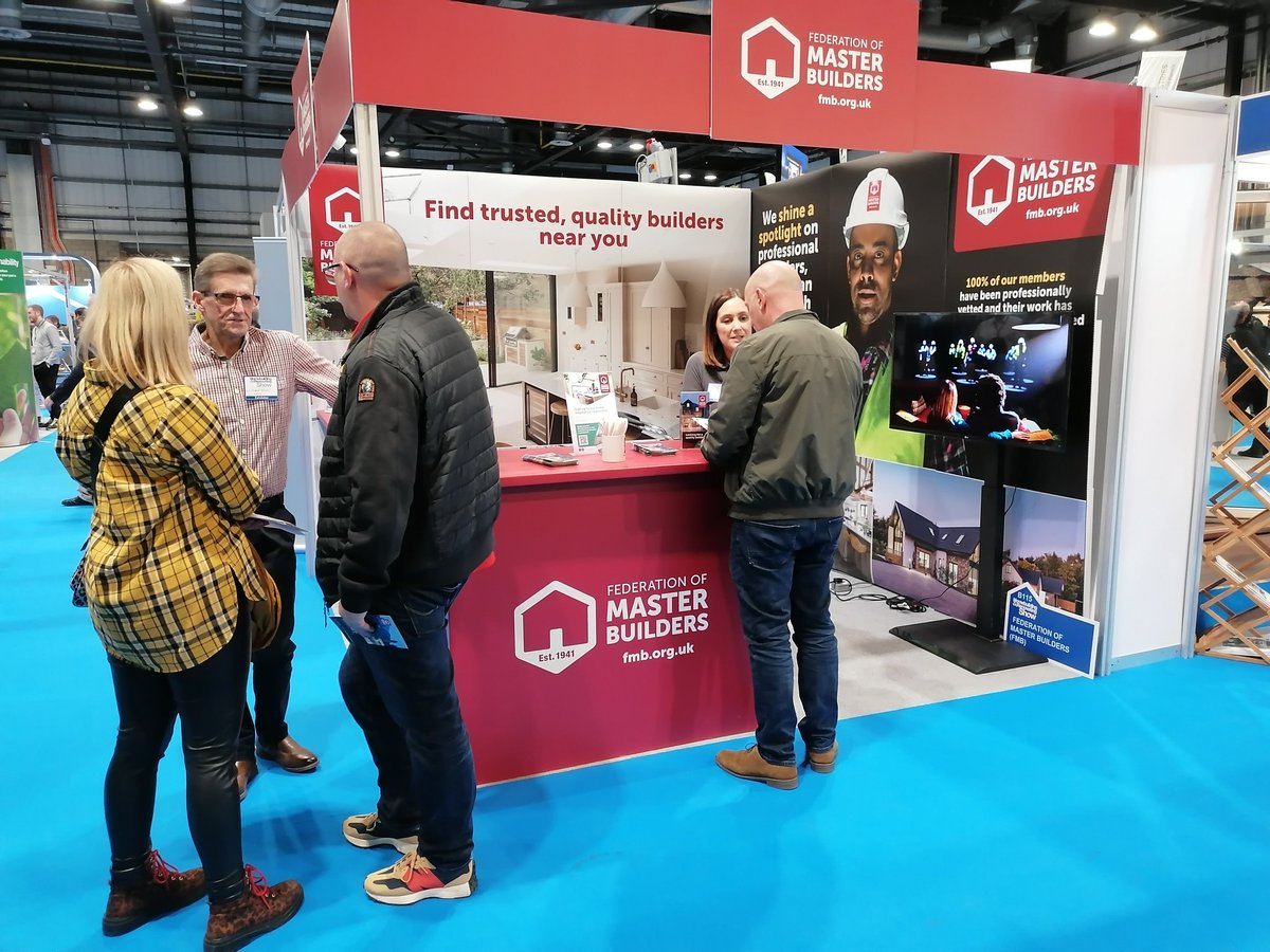 Great to be back at the Glasgow #HBRshow23 with @fmbuilders advising clients on how to find good #builders to deliver #renovations #extensions or custom and self build homes @HBR_Show