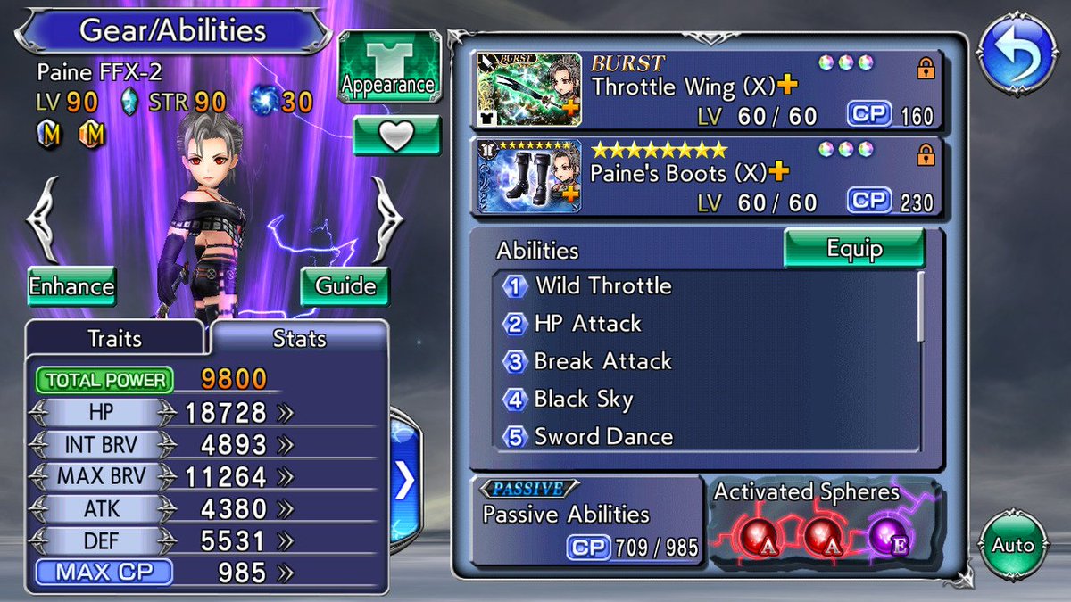Thought I was done with the #FF10 banner in #DissidiaFFOO #DFFOO but ended up going back to try and ticket Paine's BT. Spent hundreds of tickets and even got more from the Illusions and Spiritus Boards. Thankfully, was eventually able to get it. So went all in on building Paine.