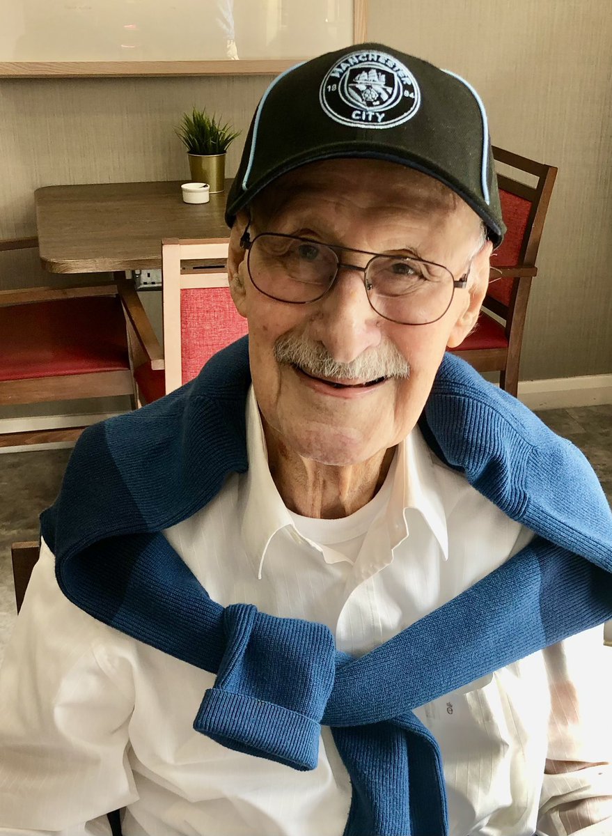 It’s with delight, pride & emotion I can post what is now an annual tweet. Lifelong @ManCity fan & my amazing dad, 102 year old Geoffrey Rothband, is celebrating witnessing City’s ninth league title. He’s seen them ALL 1937 1968 2012 2014 2018 2019 2021 2022 2023. #MCFC #ManCity