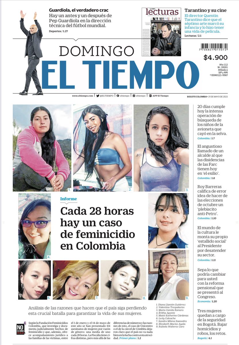 jbedoyalima's tweet photo. #NoEsHoraDeCallar el feminicidio, pero sí es el momento de que todas las acciones que hay contra la violencia de género se articulen. De lo contrario, seguiremos en un contador injusto y desmedido de víctimas. La portada de @ELTIEMPO hoy: https://t.co/jyFOuVCf6R @ELTIEMPO https://t.co/b51M4S5tPk