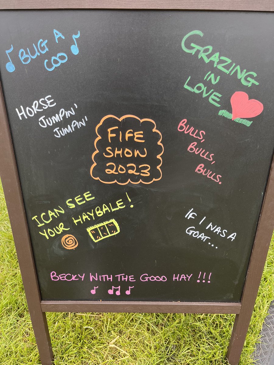 lduf81's tweet photo. @JonathanMeres We were at an agricultural show yesterday and made the most of Beyoncé’s visit to Scotland on the blackboard outside our tent 😊

@Beyonce Queen B 🤩 https://t.co/3kVcS39uJr