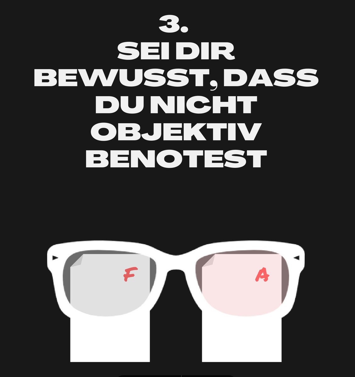 Meine Benotung ist nicht objektiv. 

Das dritte Gebot des #guerillaungrading 
#twlz 

undergroundclassroom.org/3-sei-dir-bewu…
